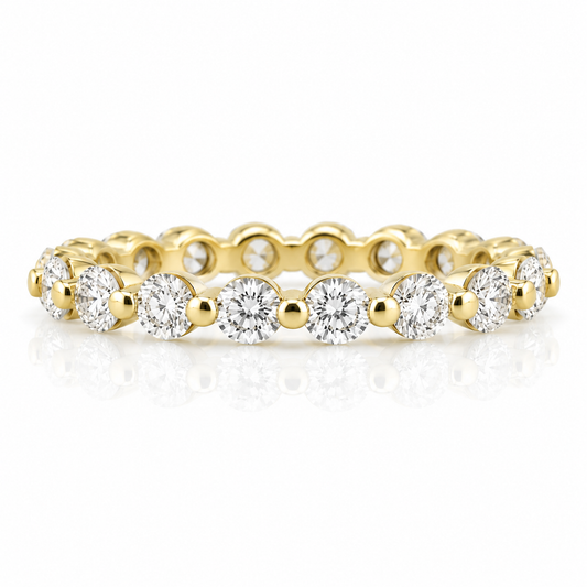 14k Yellow Gold Lab Grown Round Diamond Eternity Band 2.00ctw