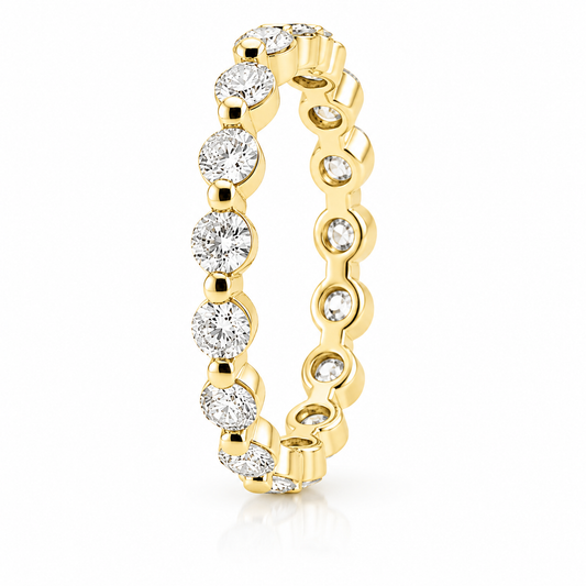 14k Yellow Gold Lab Grown Round Diamond Eternity Band 2.00ctw