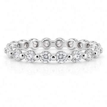 14k White Gold Lab Grown Round Diamond Eternity Band 2.00ctw