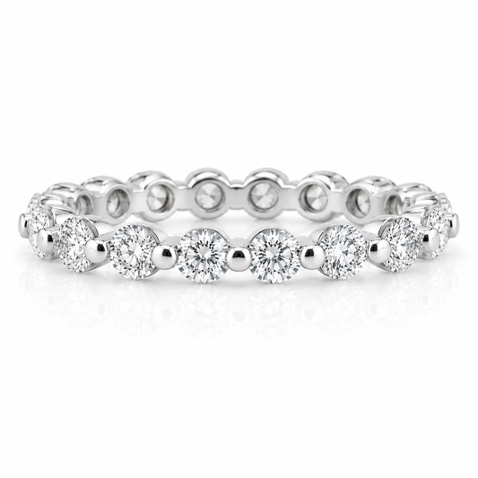 14k White Gold Lab Grown Round Diamond Eternity Band 2.00ctw