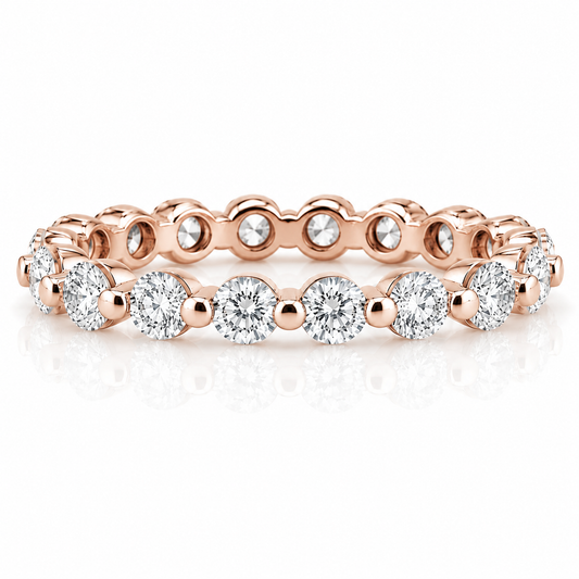 14k Rose Gold Lab Grown Round Diamond Eternity Band 2.00ctw