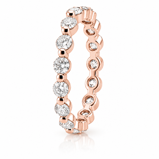 14k Rose Gold Lab Grown Round Diamond Eternity Band 2.00ctw