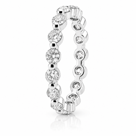 14k White Gold Lab Grown Round Diamond Eternity Band 2.00ctw