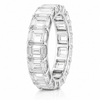14k White Gold Lab Grown Emerald Diamond Eternity Band 9.00ctw