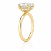 14k Yellow Gold 2.00ct Lab Grown Elongated Cushion Diamond Invisible Halo Solitaire Engagement Ring