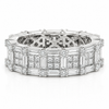 18k White Gold Multi Shape Diamond Eternity Band 3.10ctw