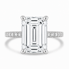 14k White Gold 4.00ct Lab Grown Emerald Diamond Band Engagement Ring