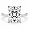 14k White Gold 4.00ct Lab Grown Elongated Cushion Diamond Solitaire Engagement Ring