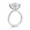 14k White Gold 4.00ct Lab Grown Elongated Cushion Diamond Solitaire Engagement Ring