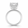14k White Gold 4.00ct Lab Grown Elongated Cushion Diamond Solitaire Engagement Ring