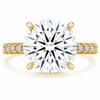 14k Yellow Gold 4.00ct Lab Grown Round Diamond Invisible Halo Engagement Ring