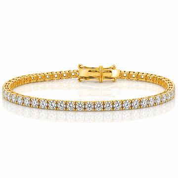 14k Yellow Gold Lab Grown Round Diamond Classic Tennis Bracelet 5.00ctw