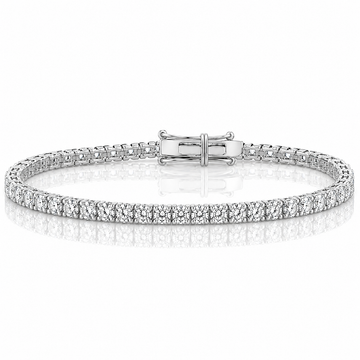 14k White Gold Lab Grown Round Diamond Classic Tennis Bracelet 5.00ctw