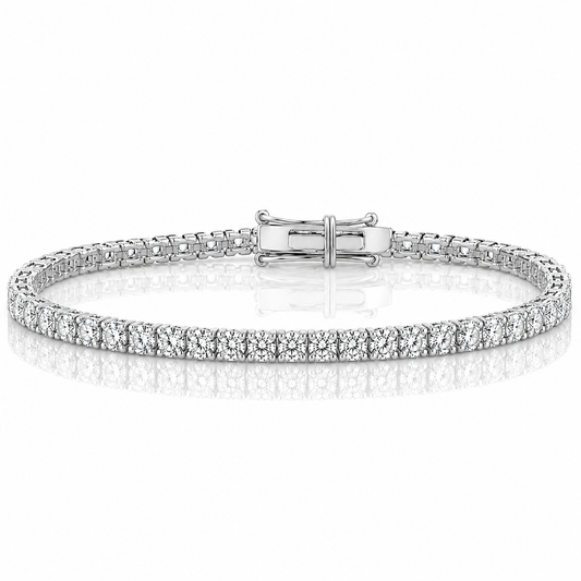 14k White Gold Lab Grown Round Diamond Classic Tennis Bracelet 5.00ctw