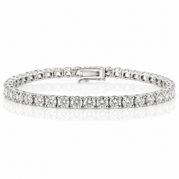 14k White Gold Lab Grown Round Diamond Classic Tennis Bracelet 10.00ctw