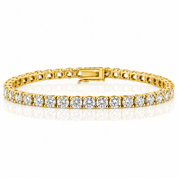 14k Yellow Gold Lab Grown Round Diamond Classic Tennis Bracelet 10.00ctw