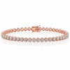 14k Rose Gold Lab Grown Round Diamond Crown Prong Tennis Bracelet 3.50ctw