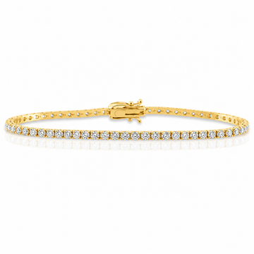 14k Yellow Gold Lab Grown Round Diamond Classic Tennis Bracelet 2.00ctw