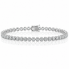 14k White Gold Lab Grown Round Diamond Crown Prong Tennis Bracelet 3.50ctw