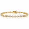 14k Yellow Gold Lab Grown Round Diamond Crown Prong Tennis Bracelet 3.50ctw