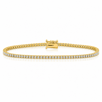 14k Yellow Gold Lab Grown Round Diamond Classic Tennis Bracelet 1.50ctw