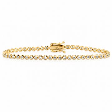14k Yellow Gold Lab Grown Round Diamond Crown Prong Tennis Bracelet 2.00ctw
