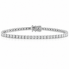 14k White Gold Lab Grown Round Diamond Classic Tennis Bracelet 3.00ctw