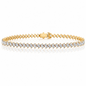 14k Yellow Gold Lab Grown Emerald Diamond Tennis Bracelet 10.00ctw