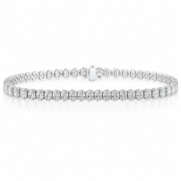 14k White Gold Lab Grown Oval Diamond Tennis Bracelet 9.50ctw