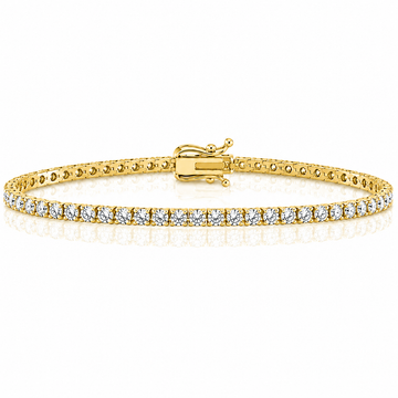 14k Yellow Gold Lab Grown Round Diamond Classic Tennis Bracelet 2.50ctw
