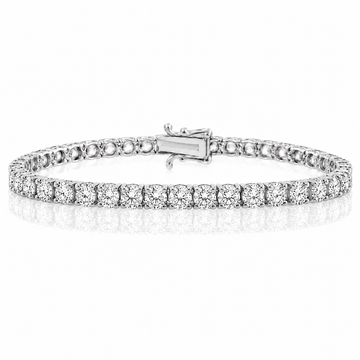 14k White Gold Lab Grown Round Diamond Classic Tennis Bracelet 7.00ctw