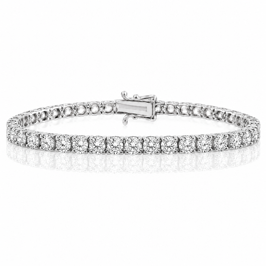 14k White Gold Lab Grown Round Diamond Classic Tennis Bracelet 7.00ctw