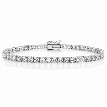 14k White Gold Lab Grown Round Diamond Classic Tennis Bracelet 6.00ctw