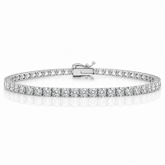 14k White Gold Lab Grown Round Diamond Classic Tennis Bracelet 6.00ctw