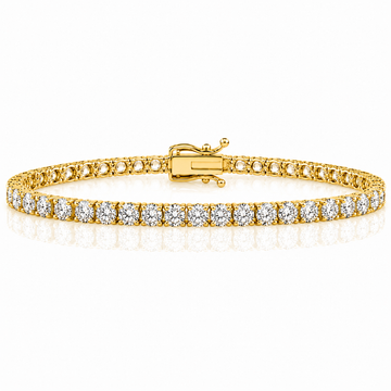 14k Yellow Gold Lab Grown Round Diamond Classic Tennis Bracelet 6.00ctw