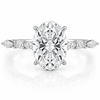 14k White Gold 2.50ct Lab Grown Oval Diamond Marquise Band Invisible Halo Engagement Ring
