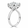 14k White Gold 5.00ct Lab Grown Square Radiant Diamond Solitaire Engagement Ring