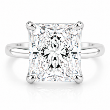 14k White Gold 5.00ct Lab Grown Square Radiant Diamond Solitaire Engagement Ring