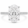 14k White Gold 4.00ct Lab Grown Oval Diamond Band Engagement Ring