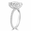 14k White Gold 4.00ct Lab Grown Oval Diamond Band Engagement Ring