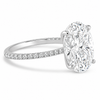 14k White Gold 4.00ct Lab Grown Oval Diamond Band Engagement Ring