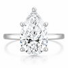 14k White Gold 5.00ct Lab Grown Pear Diamond Invisible Halo Solitaire Engagement Ring