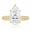14k Yellow Gold 4.00ct Lab Grown Pear Diamond Invisible Halo Engagement Ring