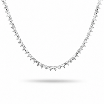 14k White Gold Lab Grown Diamond 3-Prong Tennis Necklace 5.00ctw