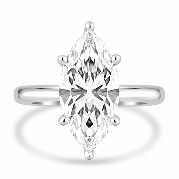18k White Gold 3.00ct Lab Grown Marquise Diamond Solitaire Engagement Ring