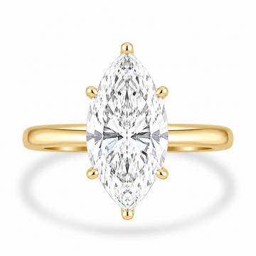14k Yellow Gold 2.50ct Lab Grown Marquise Diamond Solitaire Engagement Ring