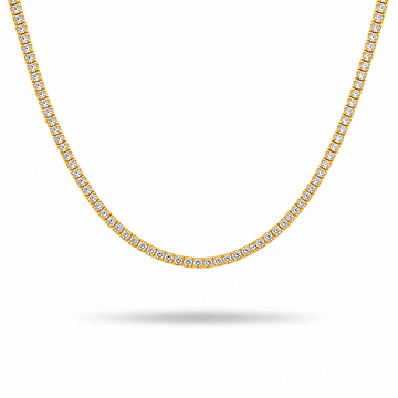 14k Yellow Gold Lab Grown Diamond Classic Tennis Necklace 4.50ctw
