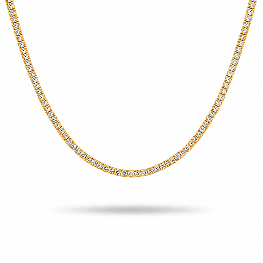 14k Yellow Gold Lab Grown Diamond Classic Tennis Necklace 4.50ctw