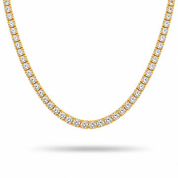 14k Yellow Gold Lab Grown Diamond Classic Tennis Necklace 6.50ctw