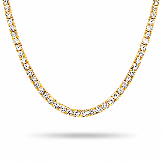 14k Yellow Gold Lab Grown Diamond Classic Tennis Necklace 6.50ctw